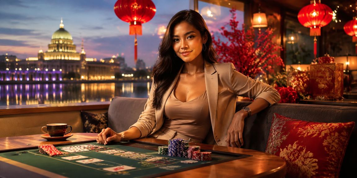 Meja permainan Baccarat moden dengan gaya baharu di limau77